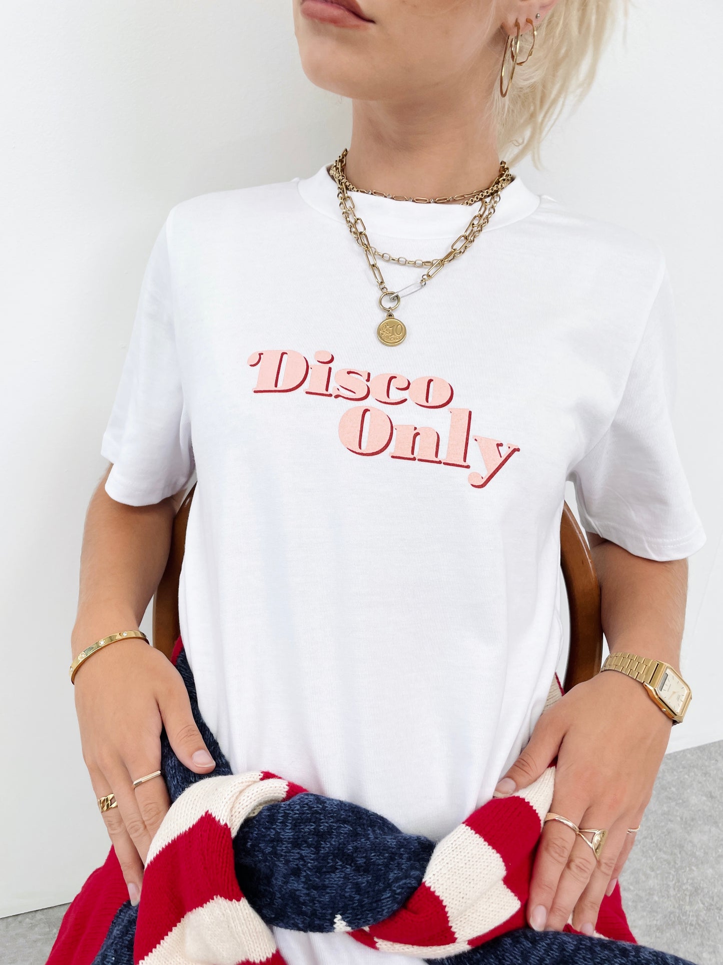 DISCO ONLY WMNS '70s' Heavy Tee - White