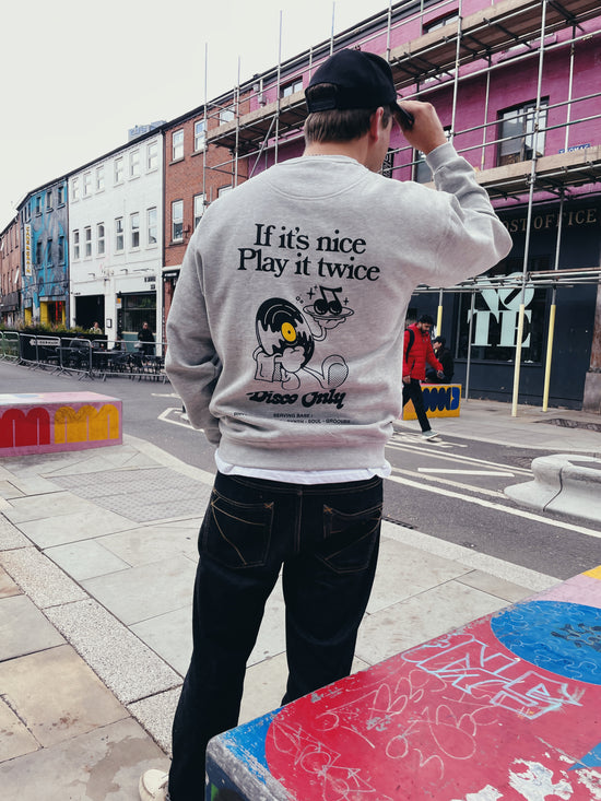 DISCO ONLY 'Play It Twice V2' Sweater - Grey