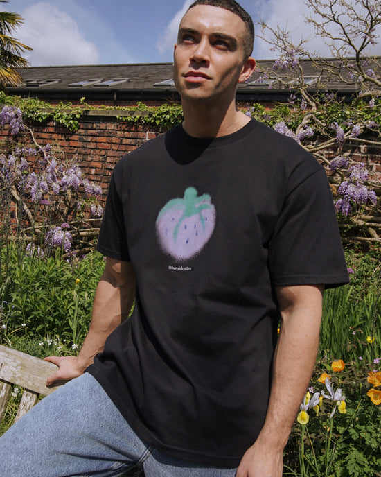 Other Side Store 'Purple Strawberry' Tee - Black