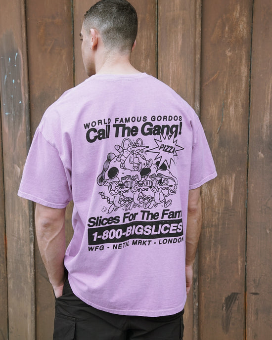 Gordos Pizzeria 'Call The Gang' Vintage Washed Tee - Pink