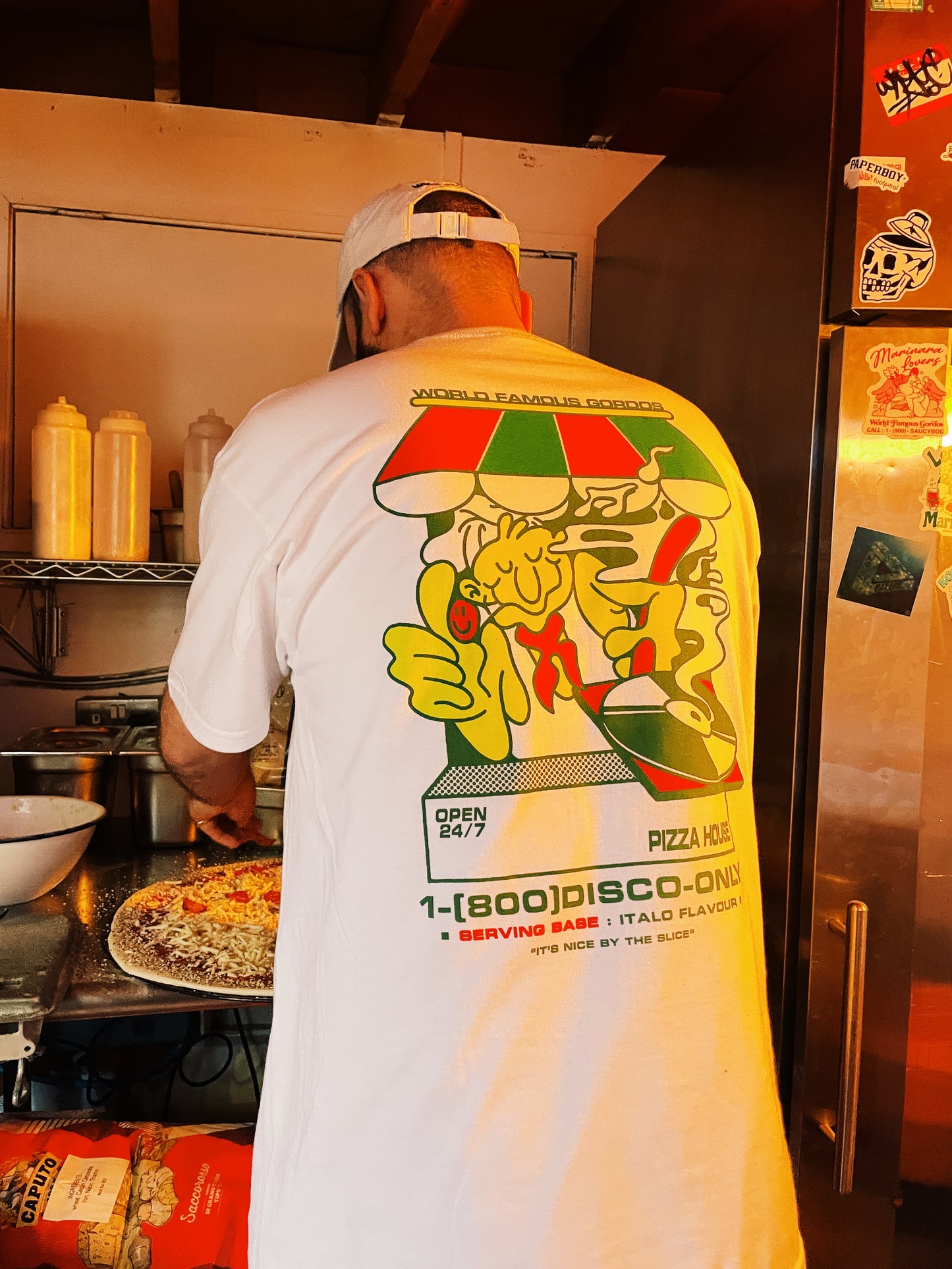 Gordos Pizzeria 'Nice By The Slice' Tee - White
