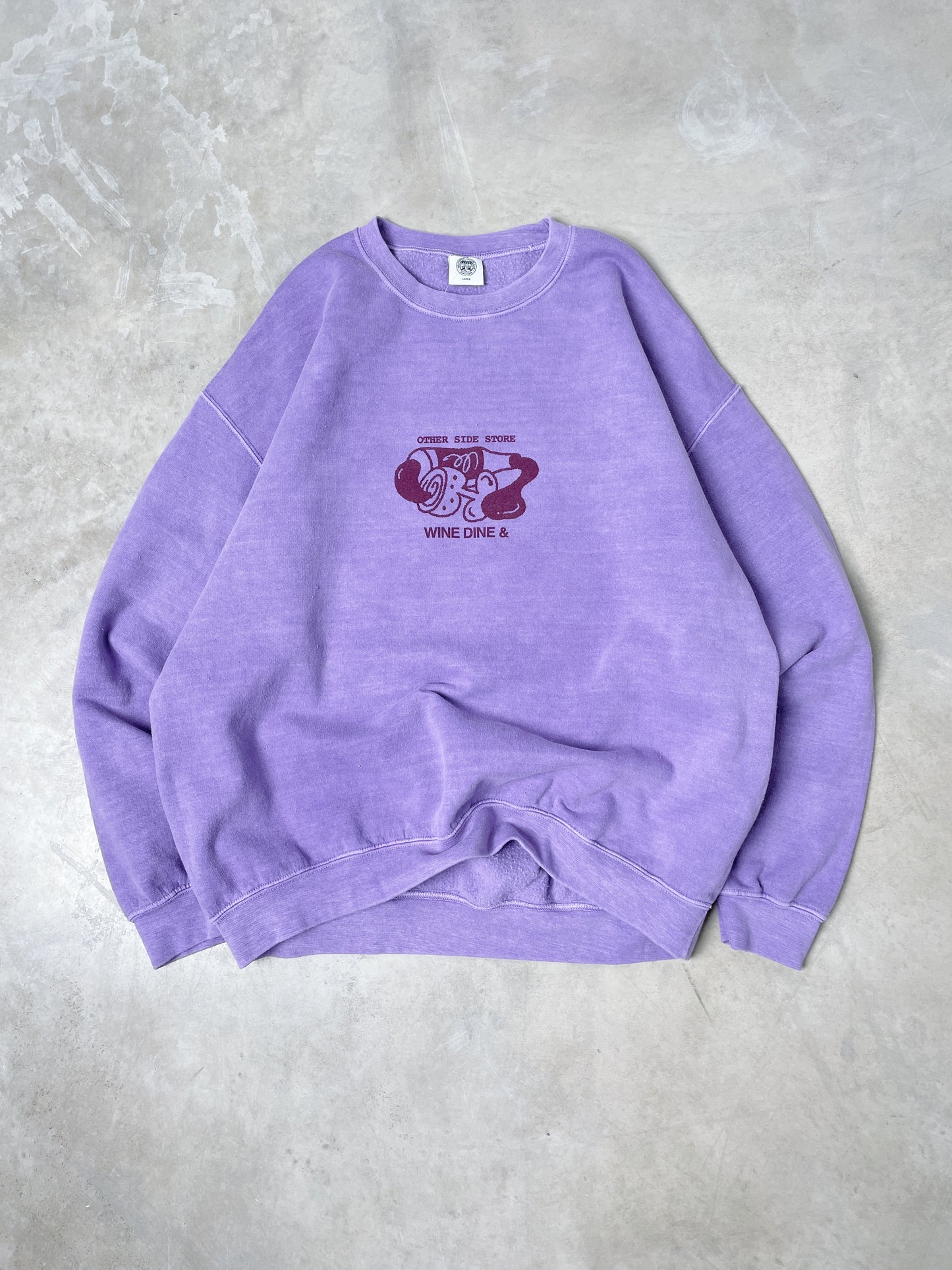 Other Side Store 'Wine, Dine &' Vintage Washed Sweater - Orchid