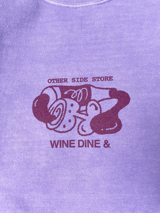 Other Side Store 'Wine, Dine &' Vintage Washed Sweater - Orchid