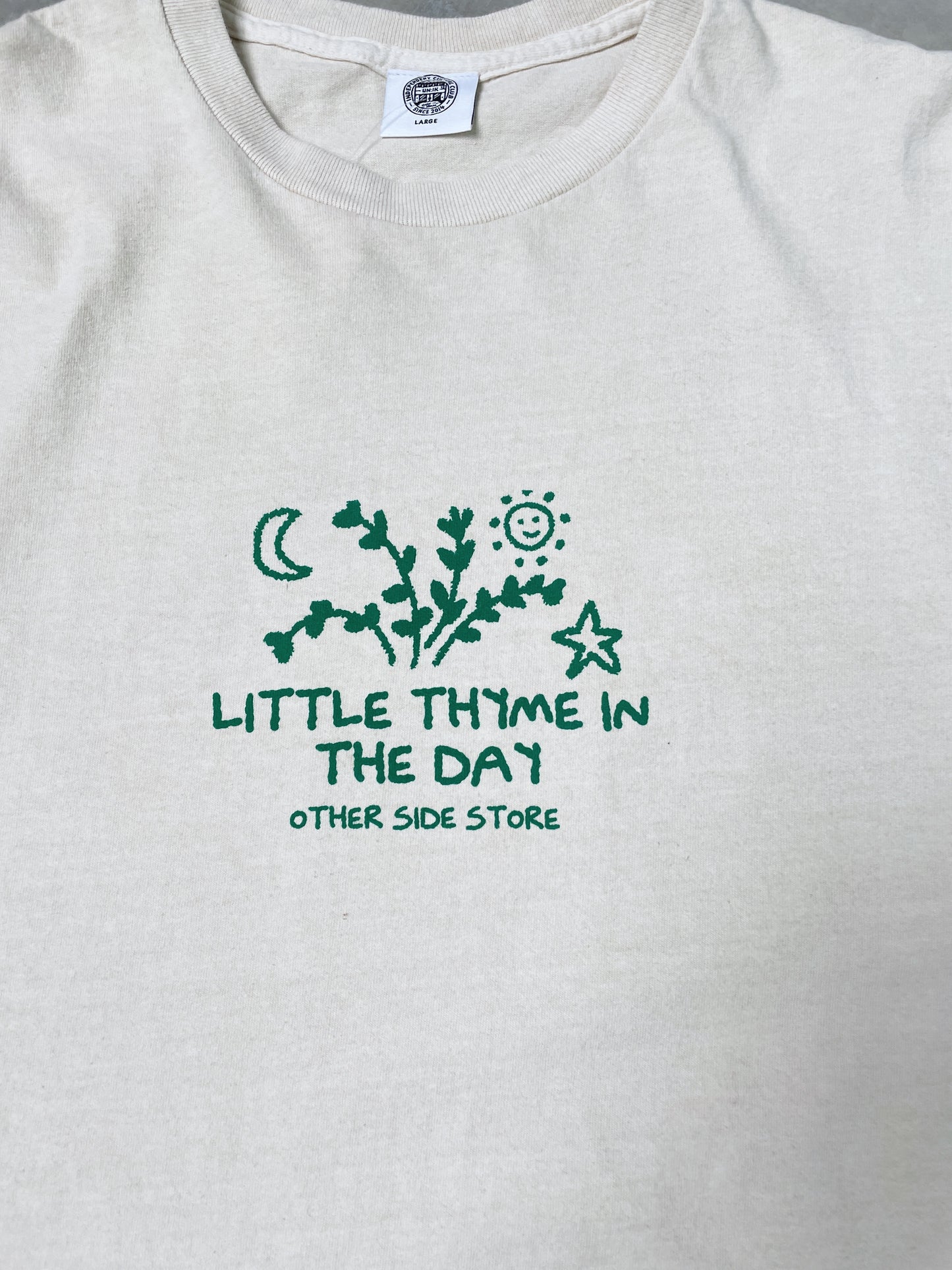 Other Side Store 'Little Thyme' Vintage Washed Tee - Cream