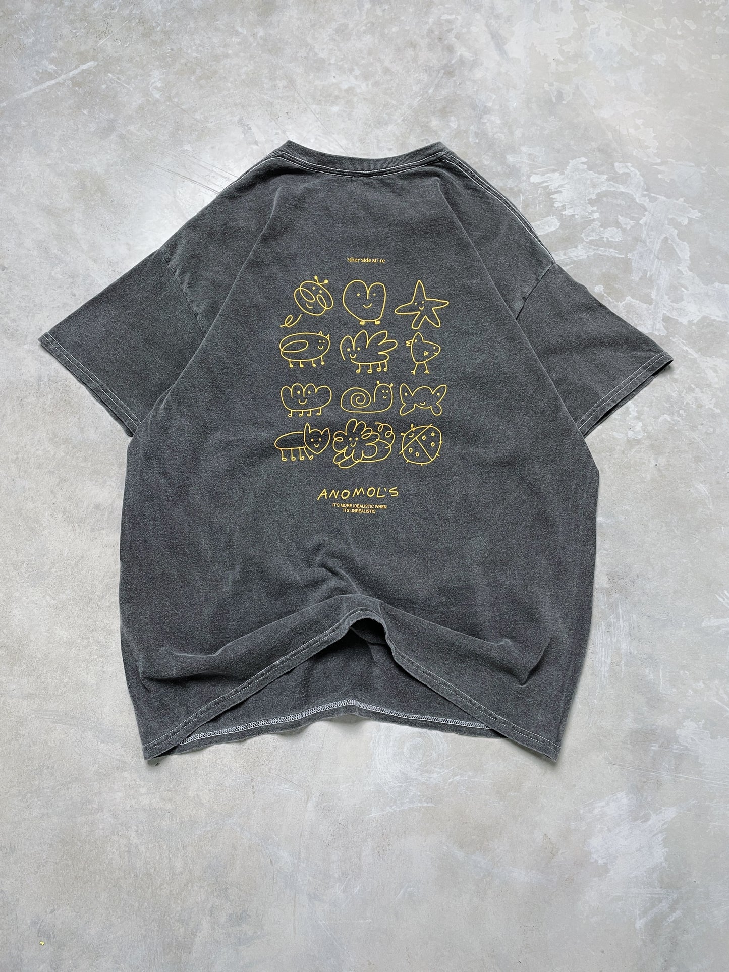 Other Side Store 'Anomols' Vintage Washed Tee - Black