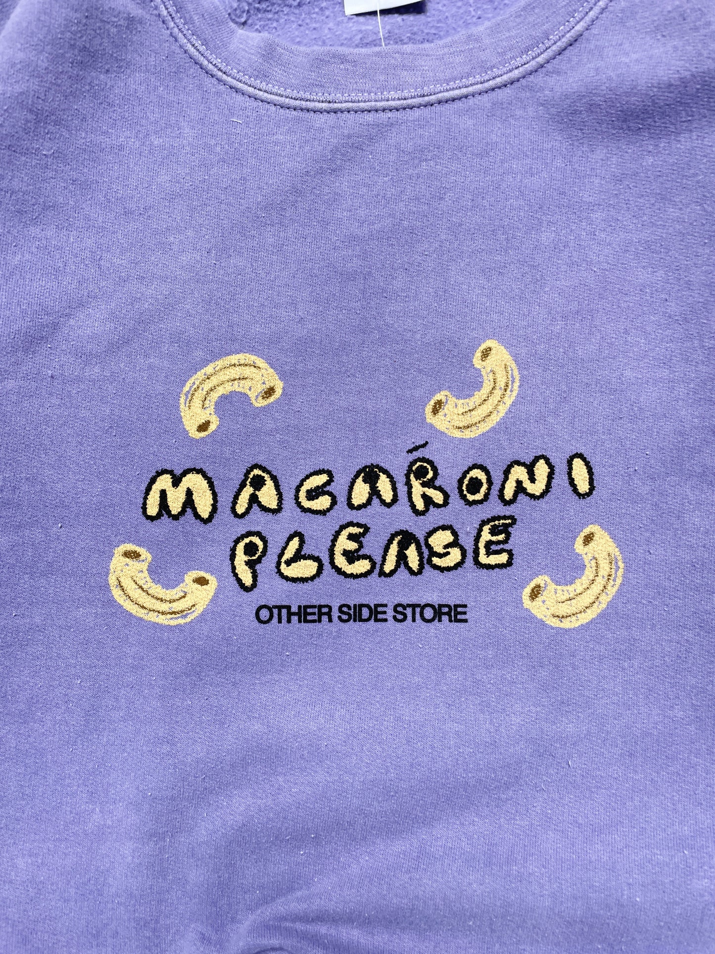 Other Side Store 'Macaroni Please' Vintage Washed Sweater - Lilac