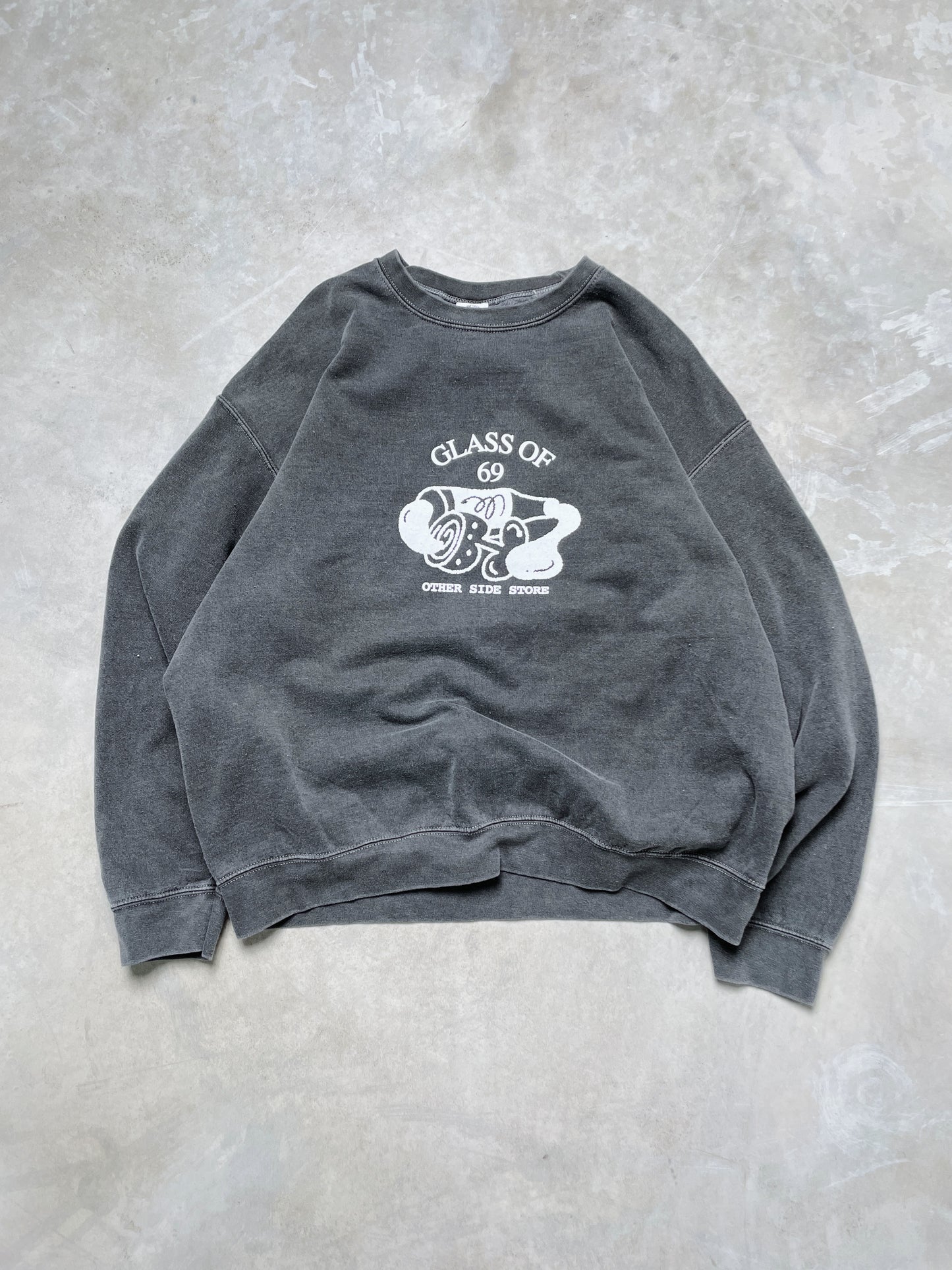 Other Side Store 'Glass of 69' Vintage Washed Sweater - Charcoal