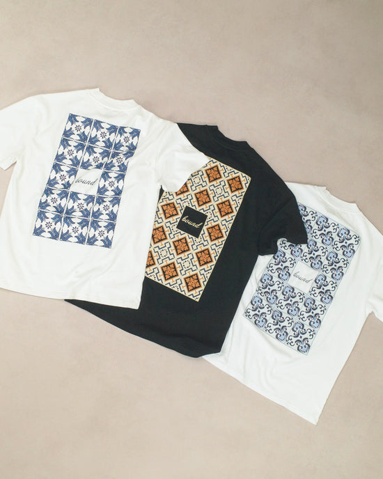 bound 'Porto Azulejos' Tee - Ecru