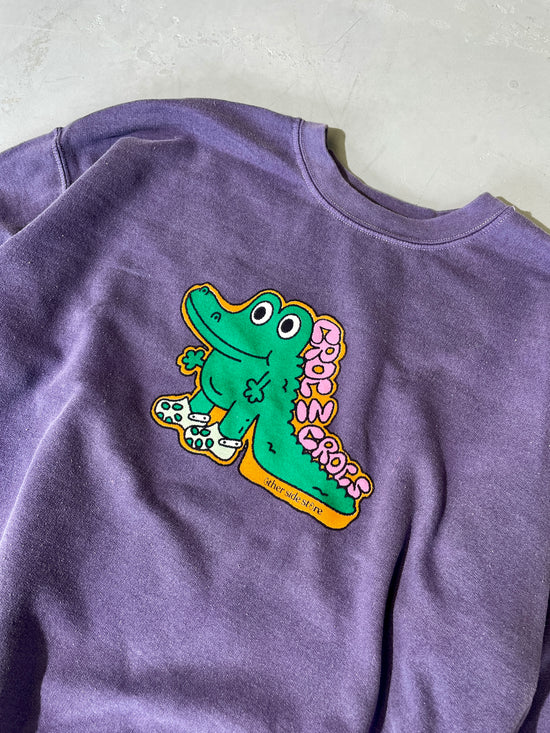 Other Side Store 'Croc In Crocs' Sweater - Vintage Washed Violet