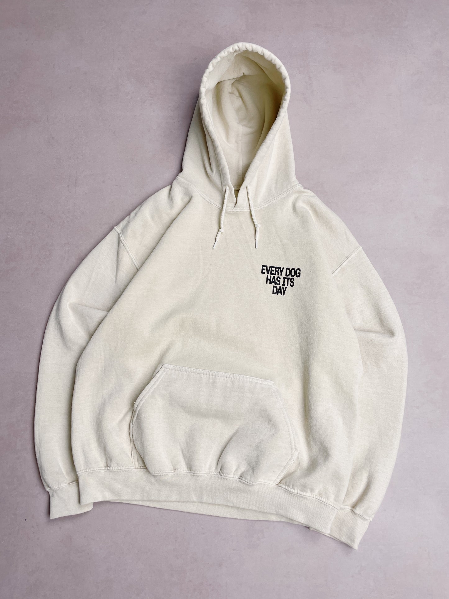 KBAR X UN:IK 'Every Dog Has Its Day' Vintage Washed Hoodie - Ivory