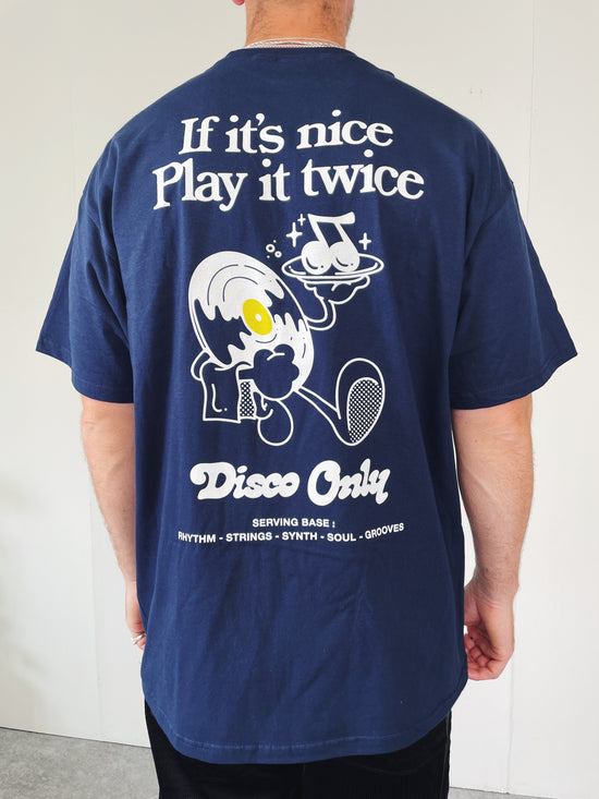 DISCO ONLY 'Play it Twice V2' Tee - Navy