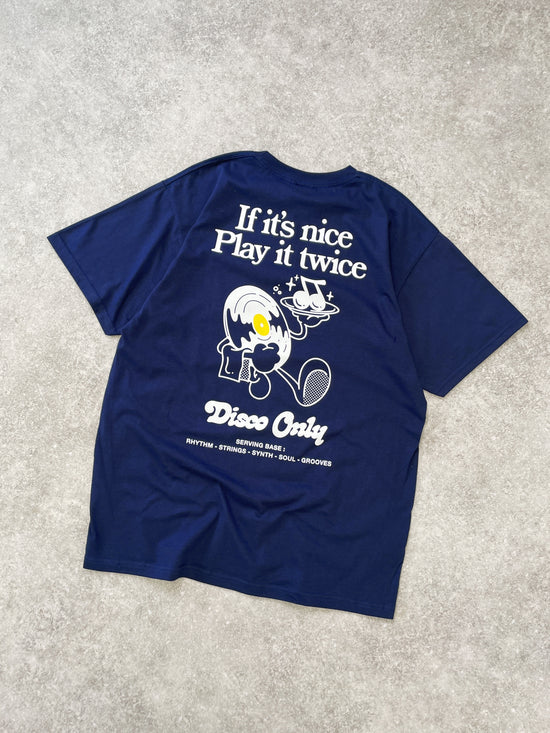 DISCO ONLY 'Play it Twice V2' Tee - Navy