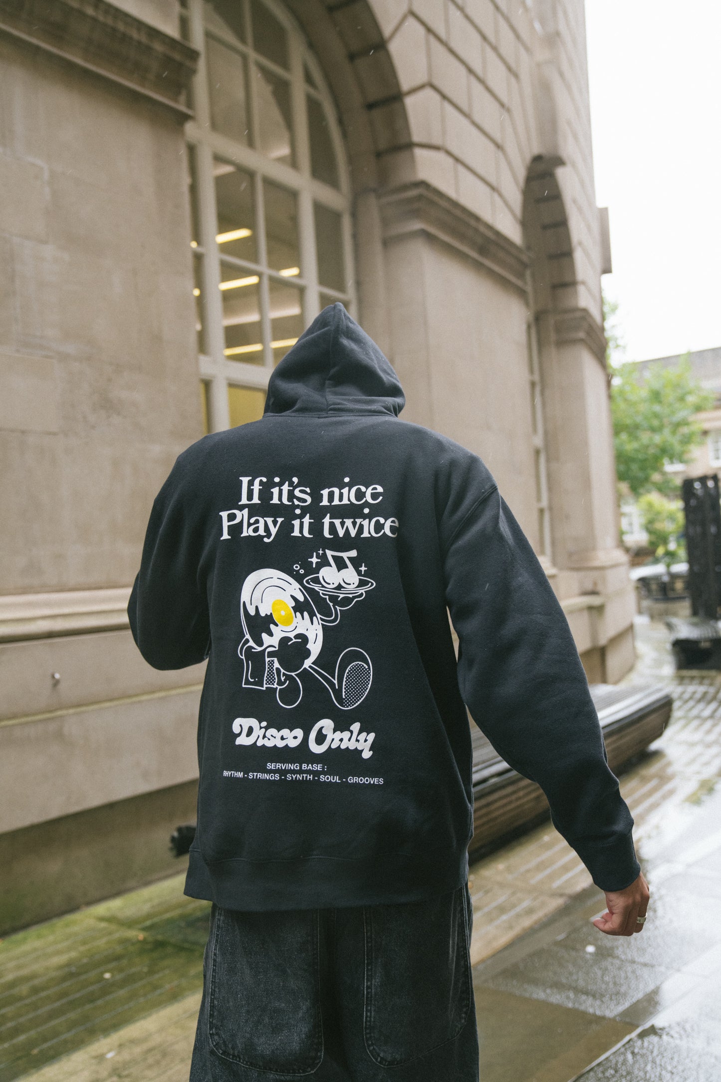 DISCO ONLY 'Play It Twice V2' Hoodie - Black