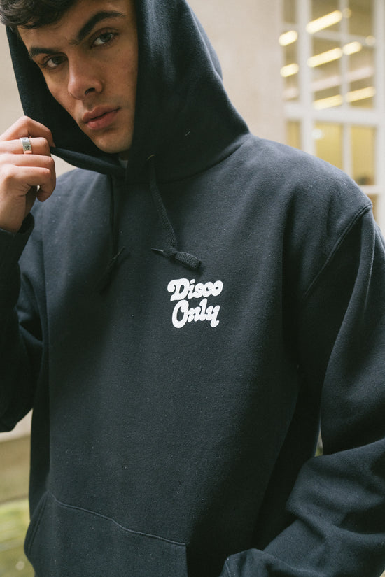 Load image into Gallery viewer, DISCO ONLY &amp;#39;Play It Twice V2&amp;#39; Hoodie - Black
