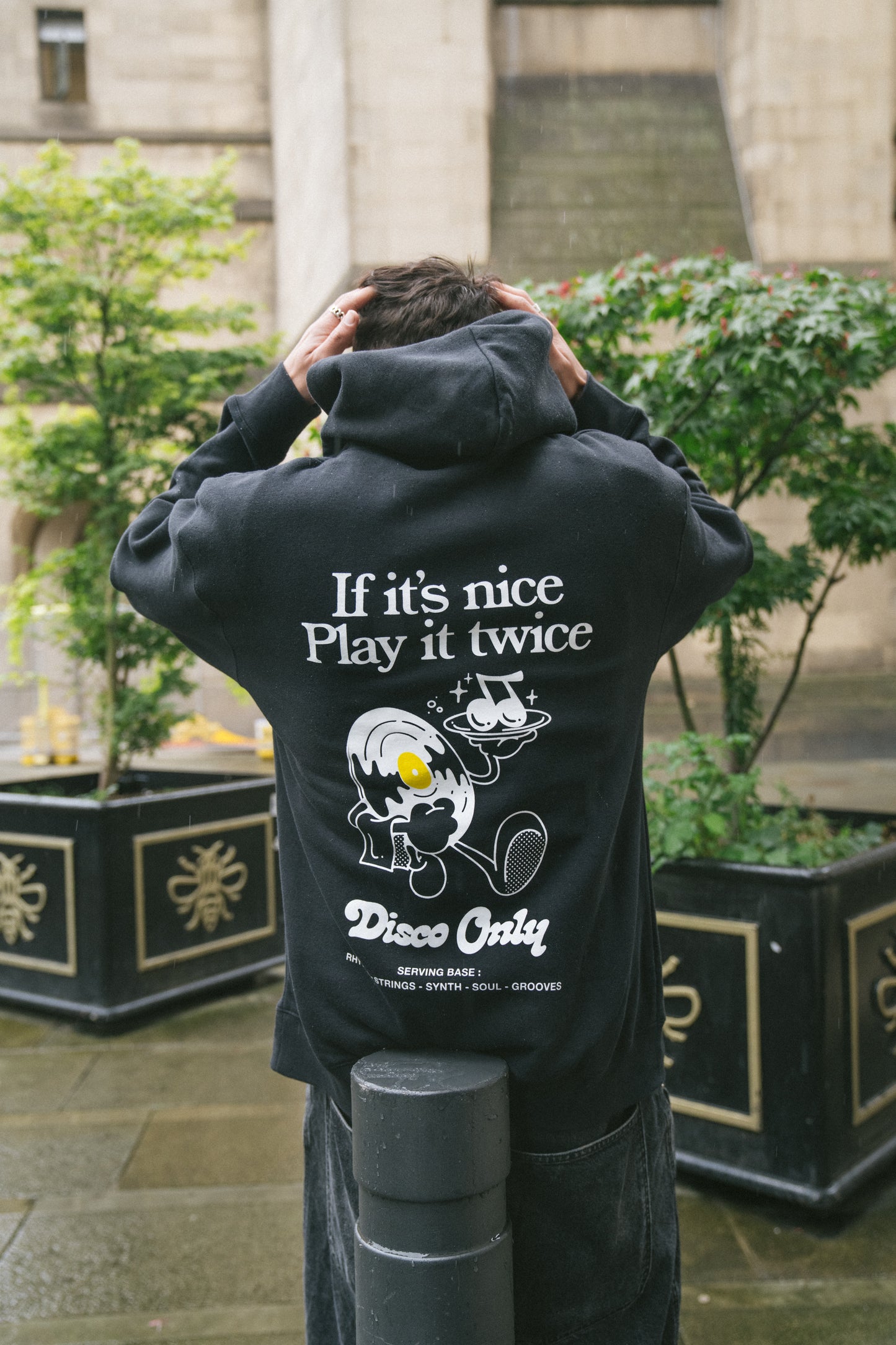 DISCO ONLY 'Play It Twice V2' Hoodie - Black