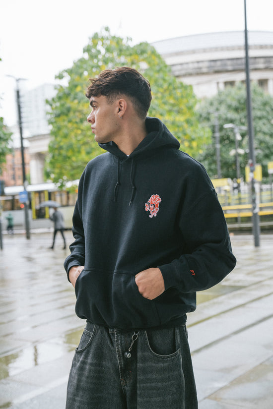 Pomme Frite Chips Embroidered Hoodie Black UN IK Clothing