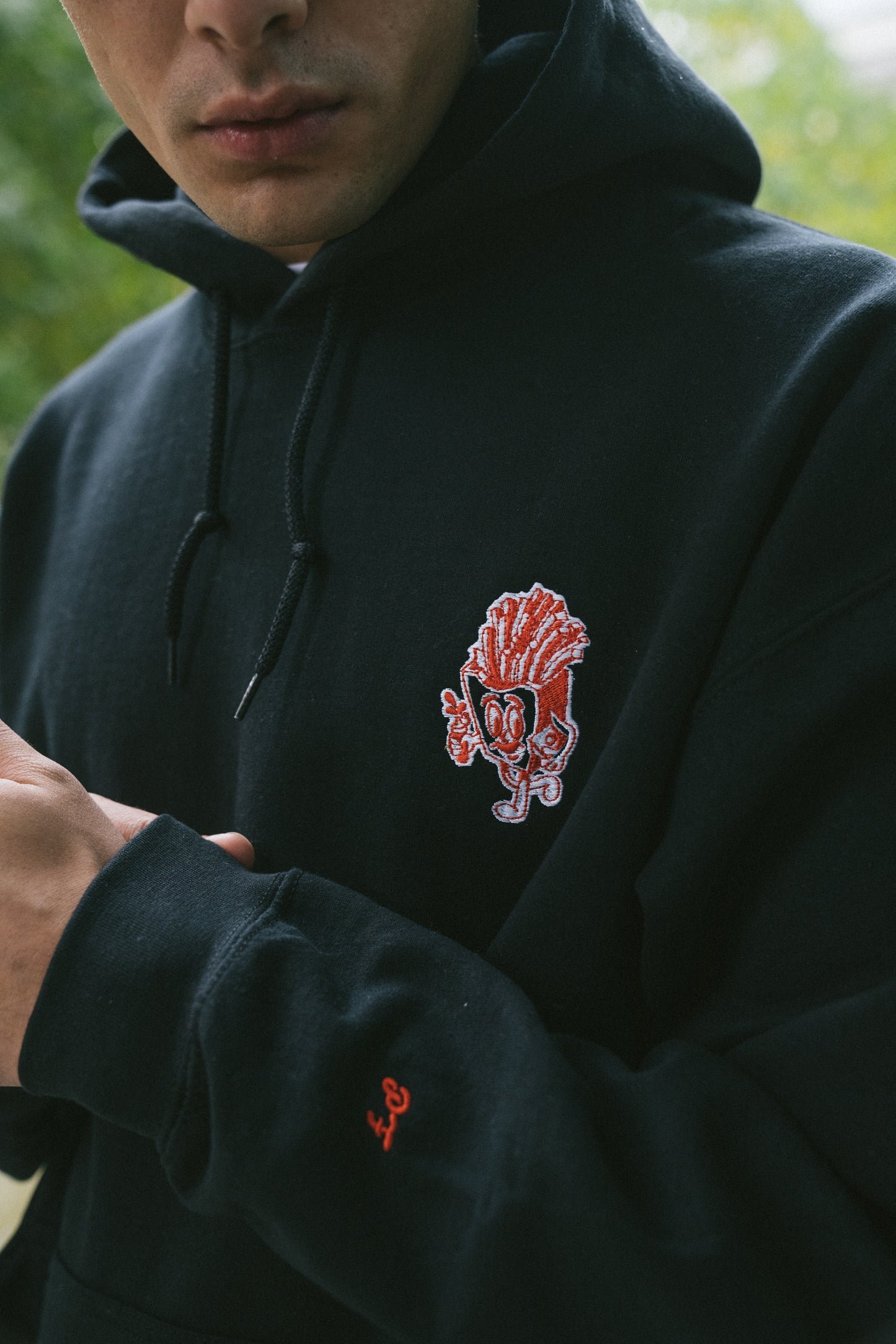 Pomme Frite 'Chips' Embroidered Hoodie - Black