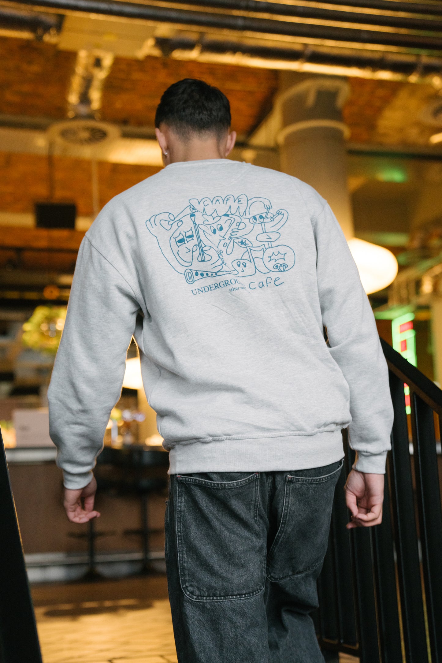 Other Side Store 'Underground Cafe' Sweater - Grey