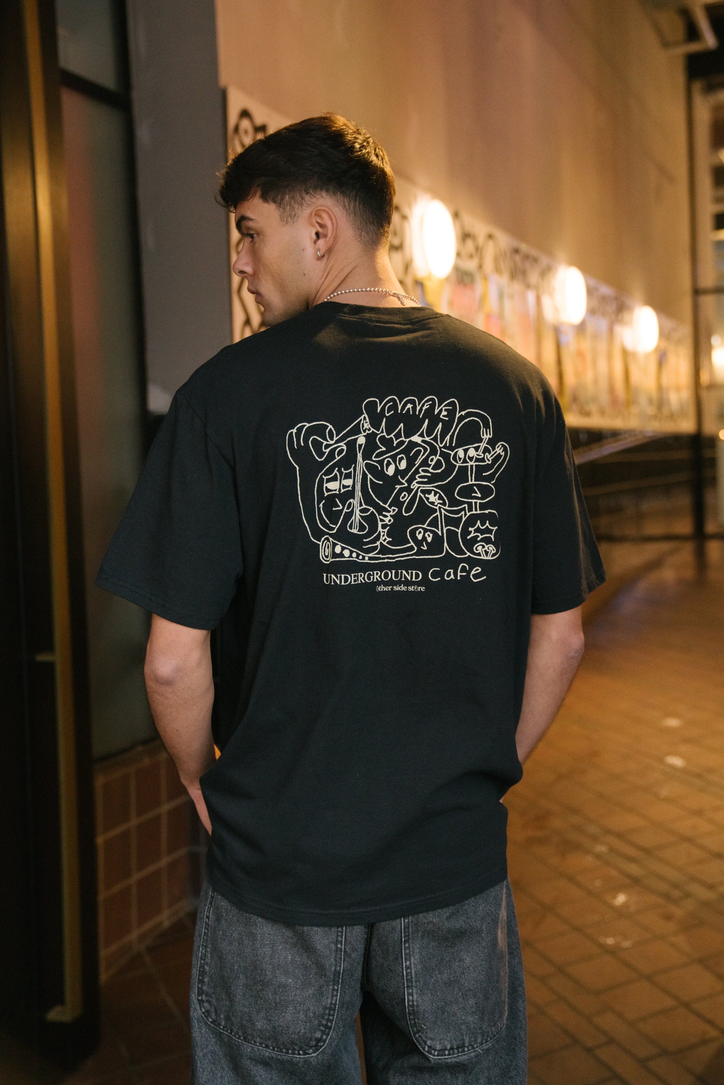 Other Side Store 'Underground Cafe' Tee - Black