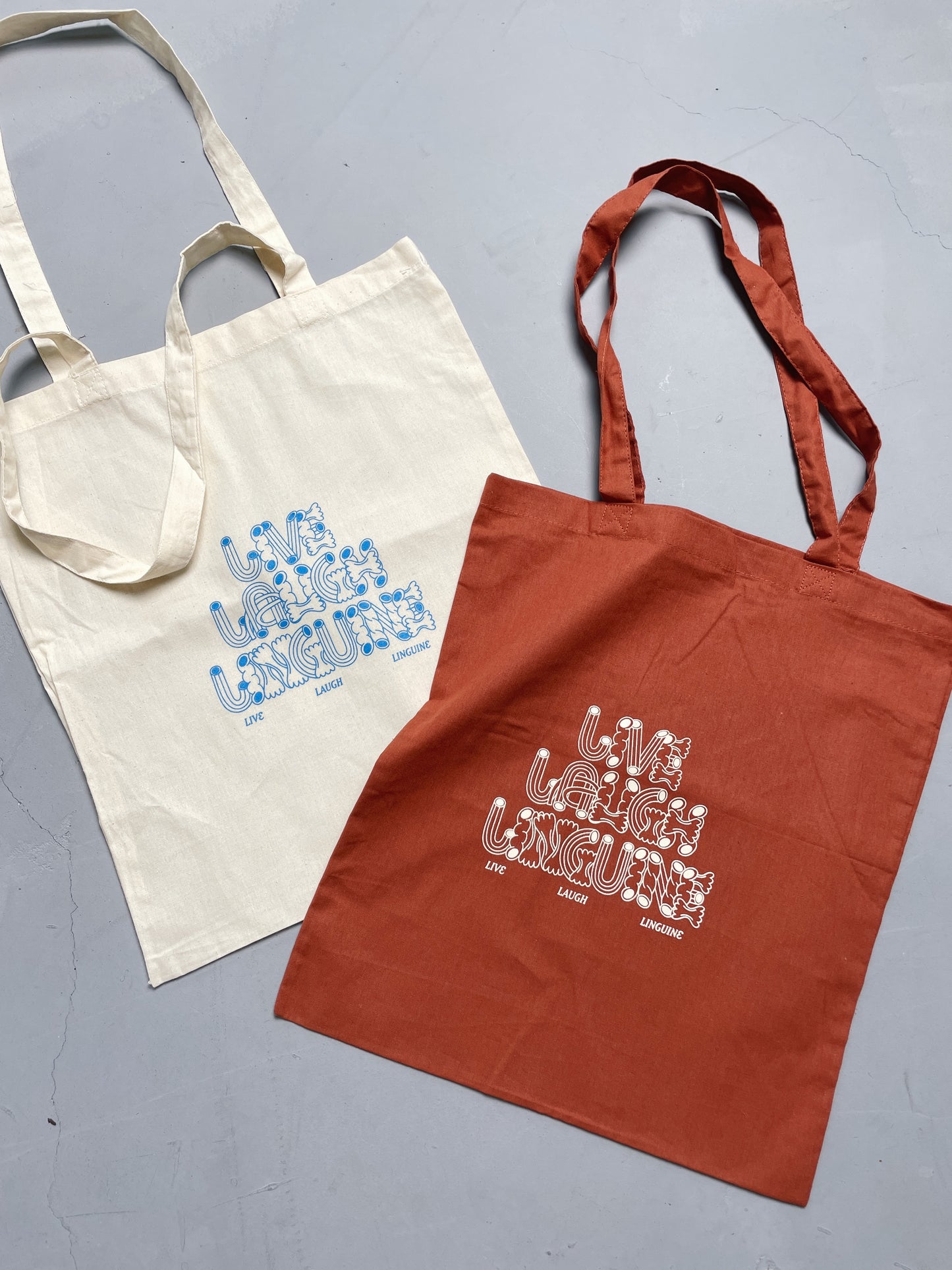 Other Side Store 'Live Laugh Linguine' Tote Bag - Natural