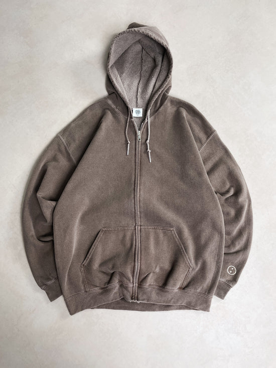 Essentials Vintage Washed Zip Up Hoodie - Cocoa