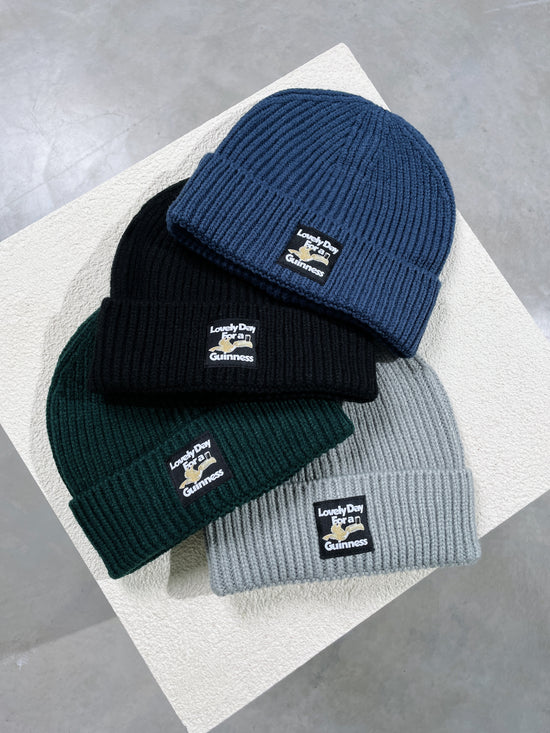 Guinness x UN:IK Ribbed Beanie - Light Grey