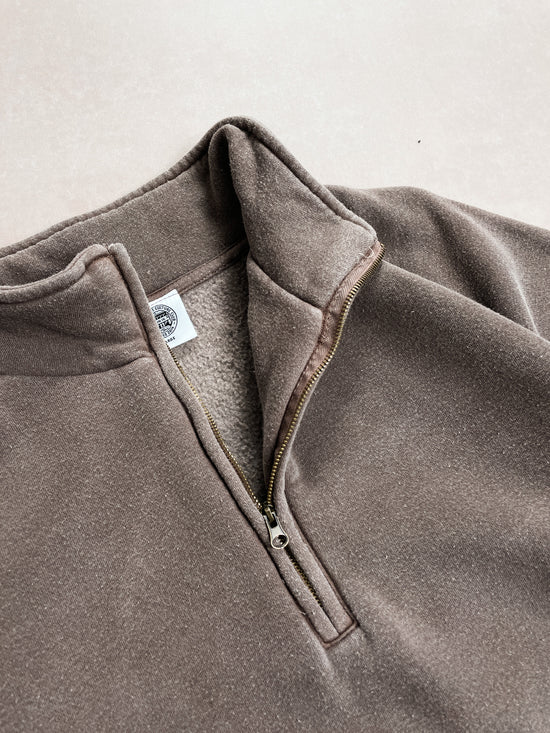 Essentials Vintage Washed 1/4 Zip Sweatshirt - Cocoa