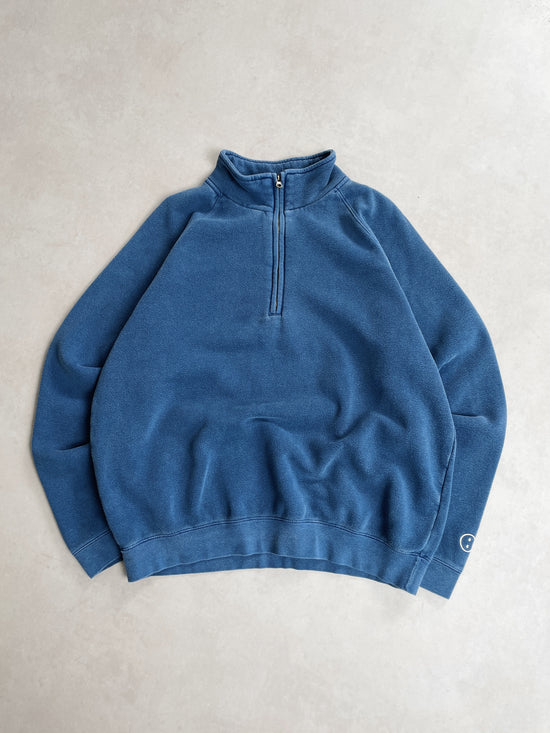 Essentials Vintage Washed 1/4 Zip Sweatshirt & Jogger Set - Navy