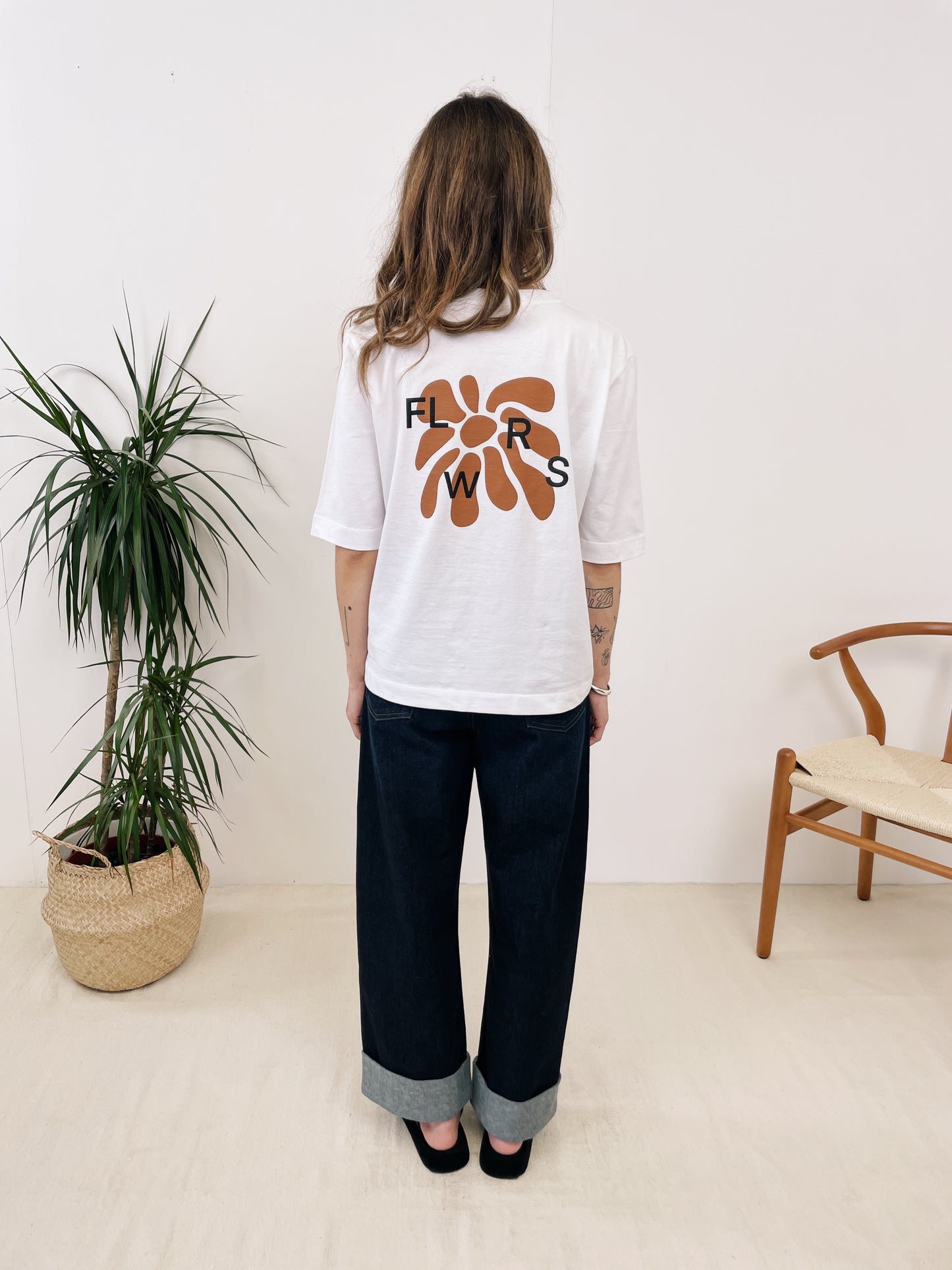 FLWRS Organic Boxy Tee - White