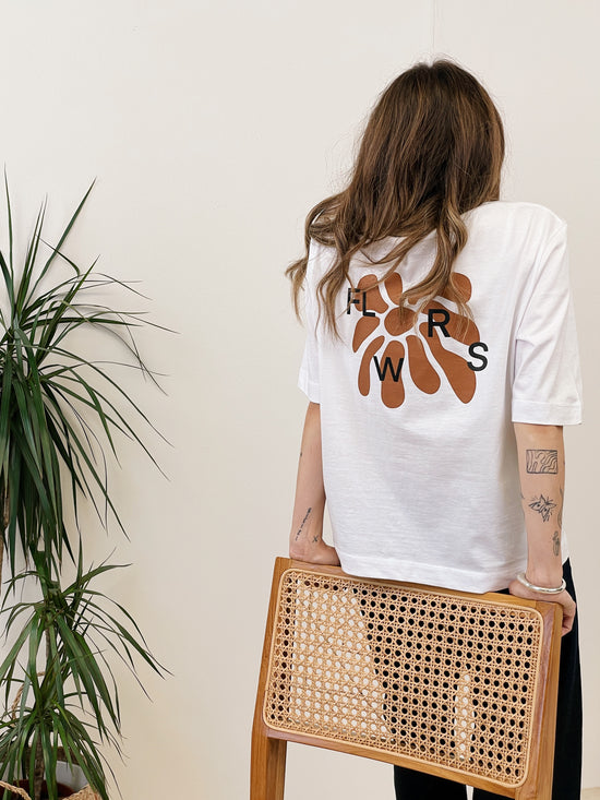 FLWRS Organic Boxy Tee - White