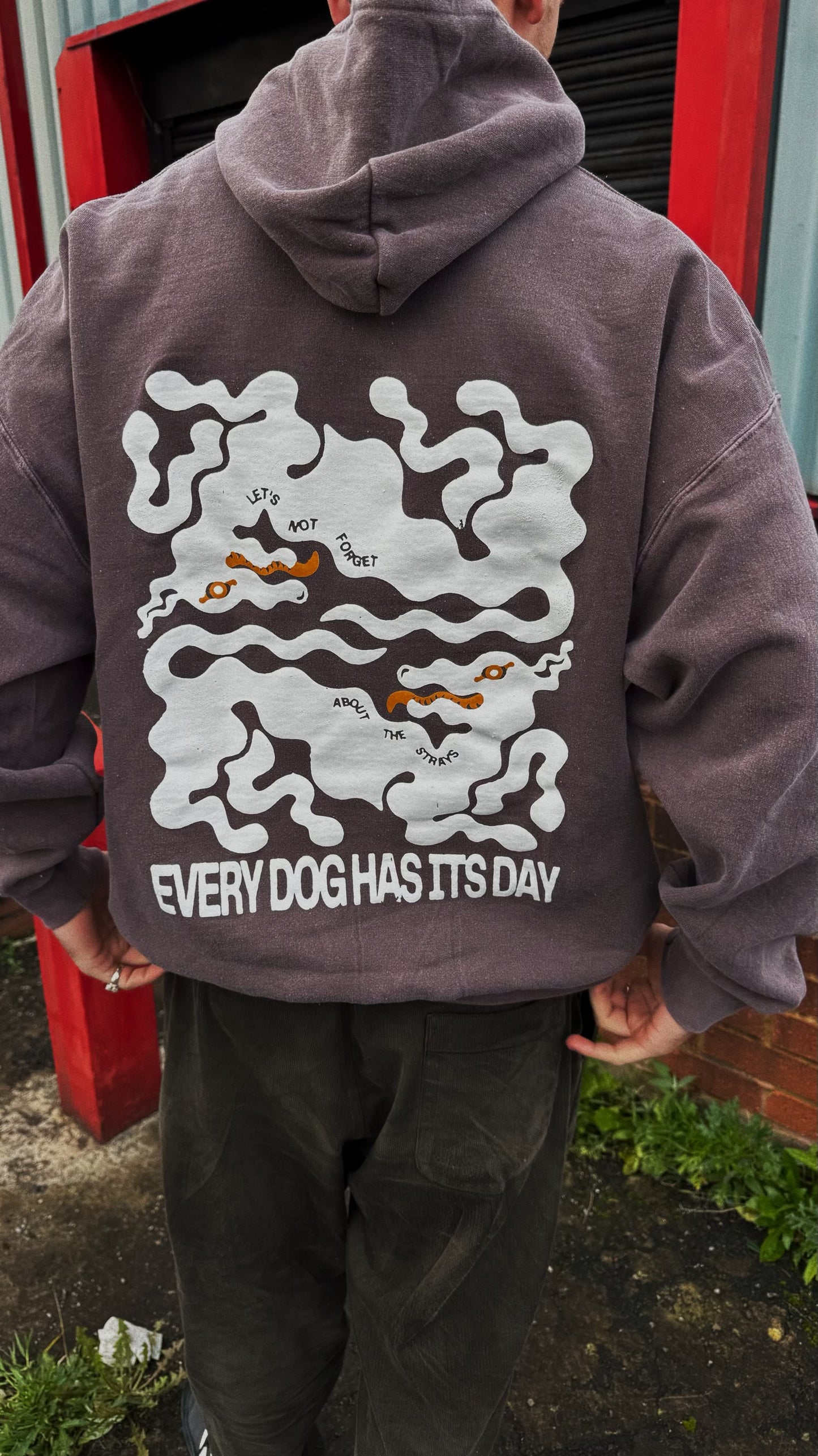 KBAR X UN:IK 'Every Dog Has Its Day' Vintage Washed Hoodie - Cocoa