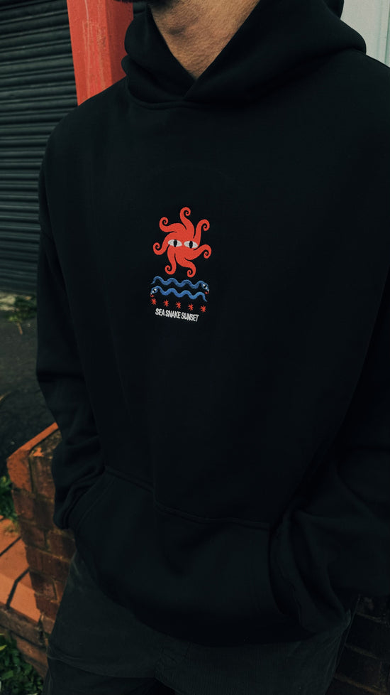 KBAR X UN:IK 'Sea Snake' Embroidered Hoodie - Black