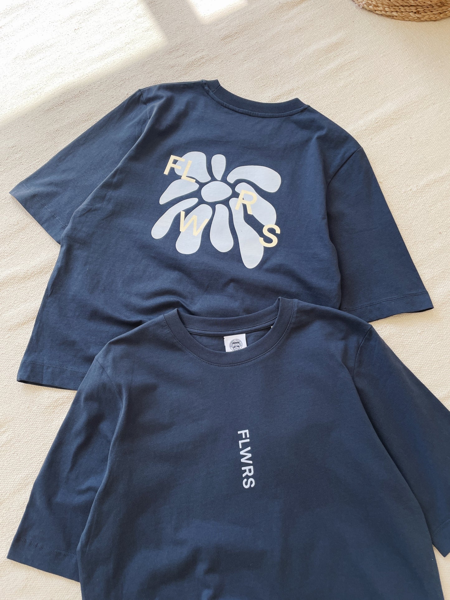 FLWRS Organic Boxy Tee - Ink Navy