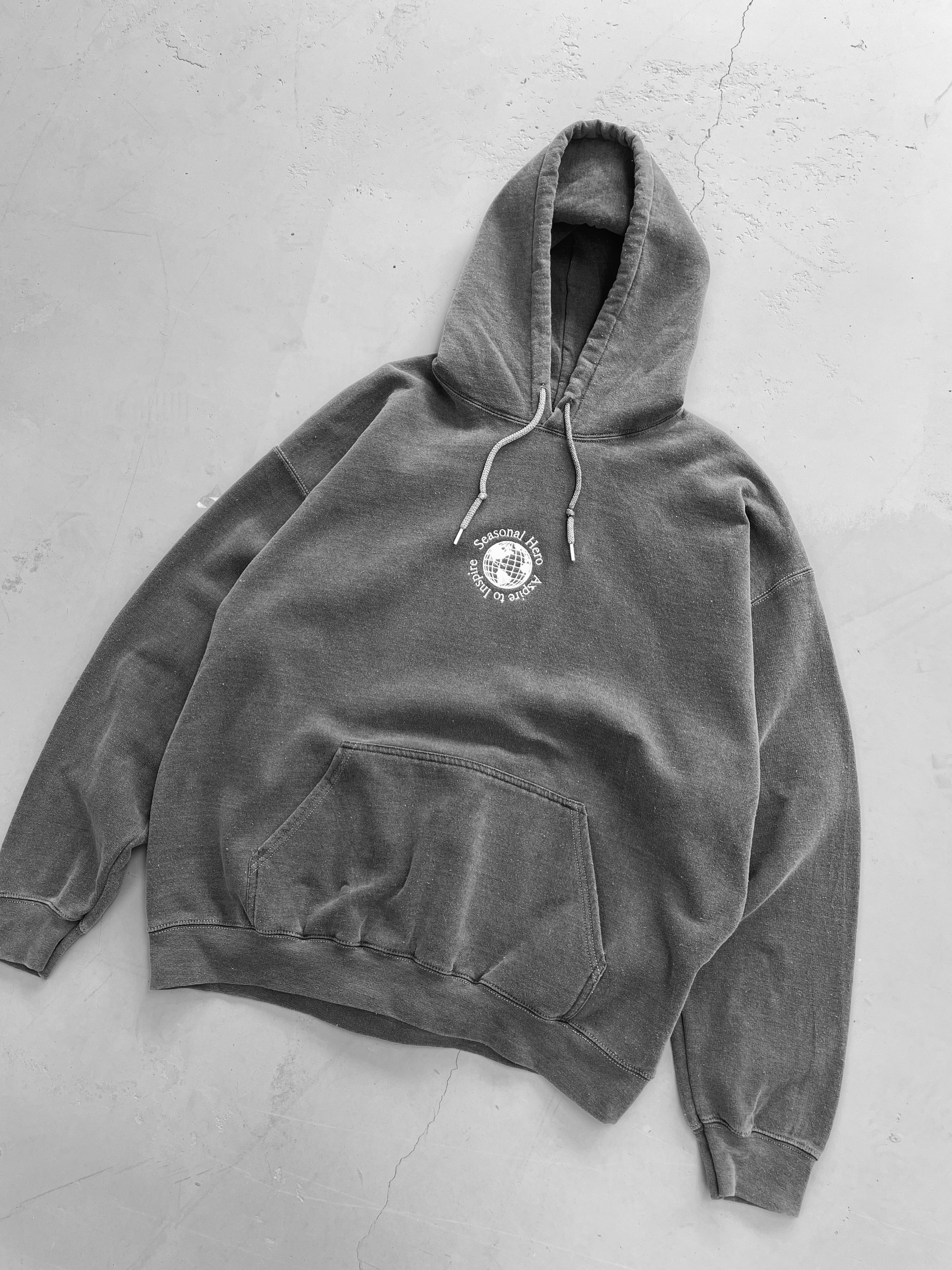 Seasonal Hero 'Aspire' Embroidered Vintage Washed Hoodie