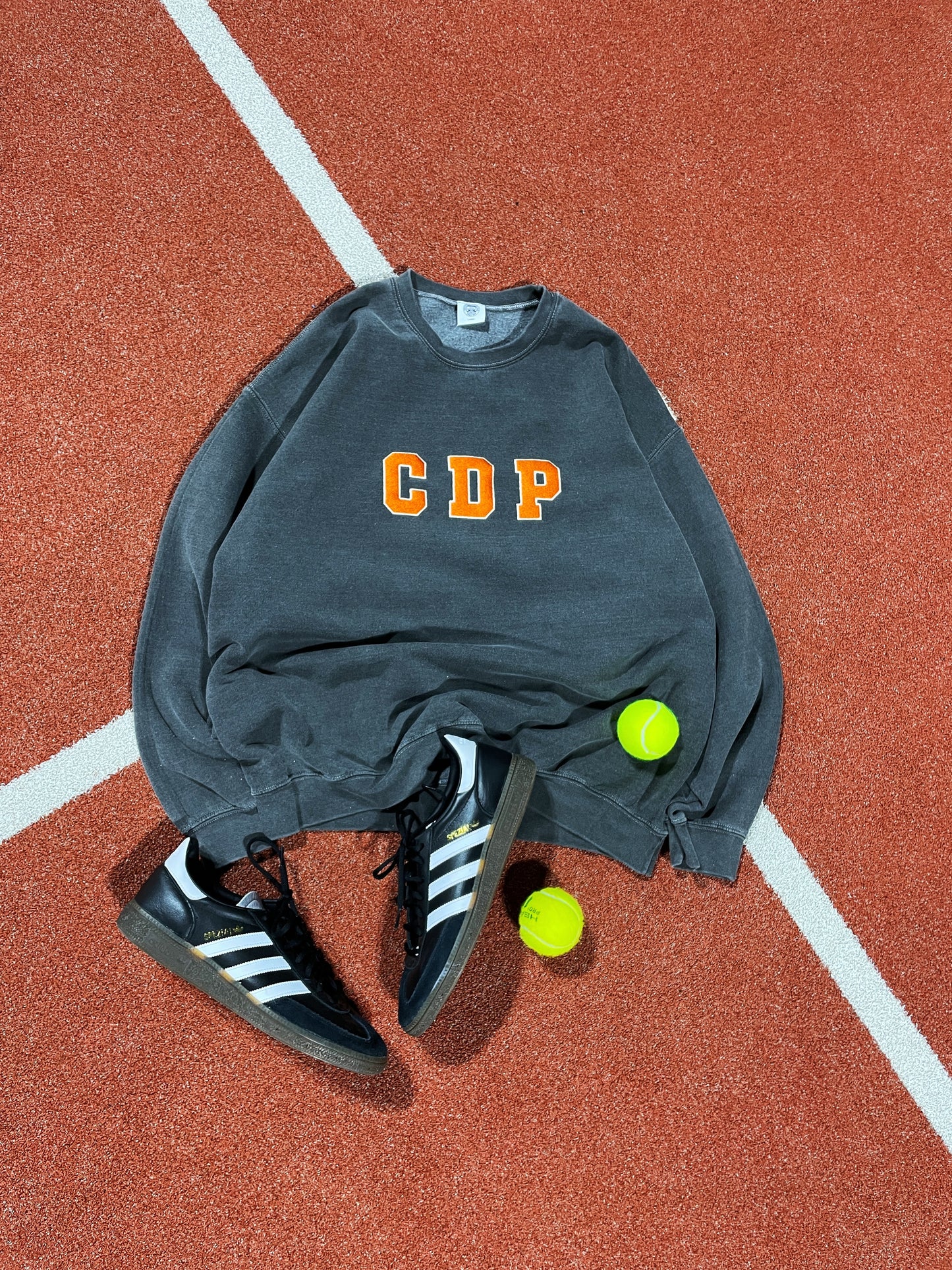 Club de Padel 'Varsity' Vintage Washed Sweater - Black