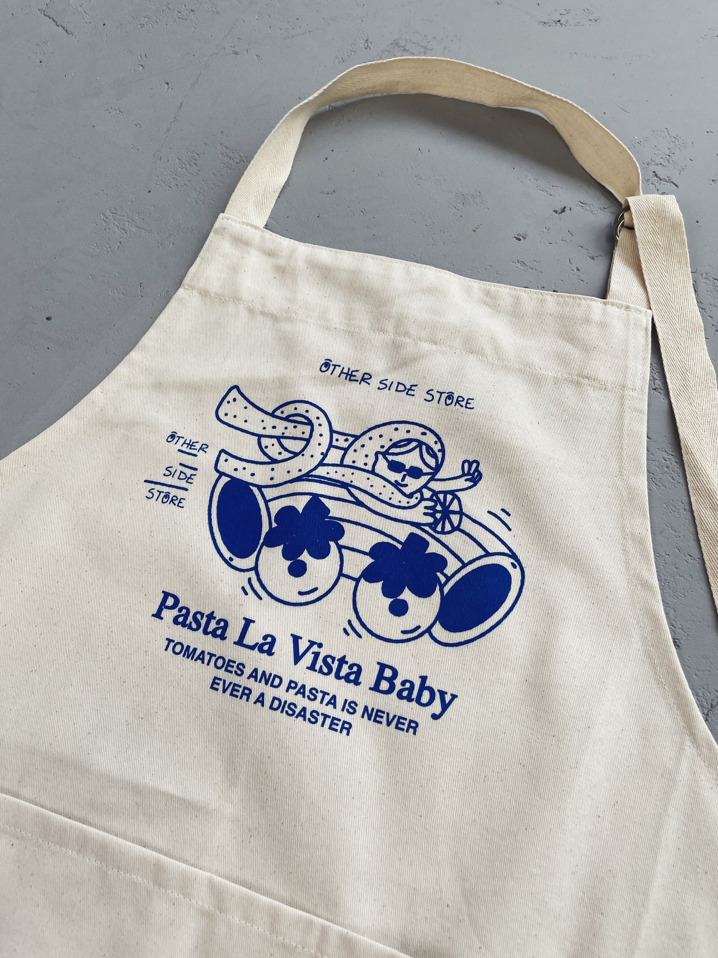 Other Side Store 'Pasta La Vista' Apron - Natural