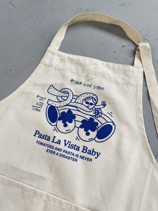Load image into Gallery viewer, Other Side Store &amp;#39;Pasta La Vista&amp;#39; Apron - Natural
