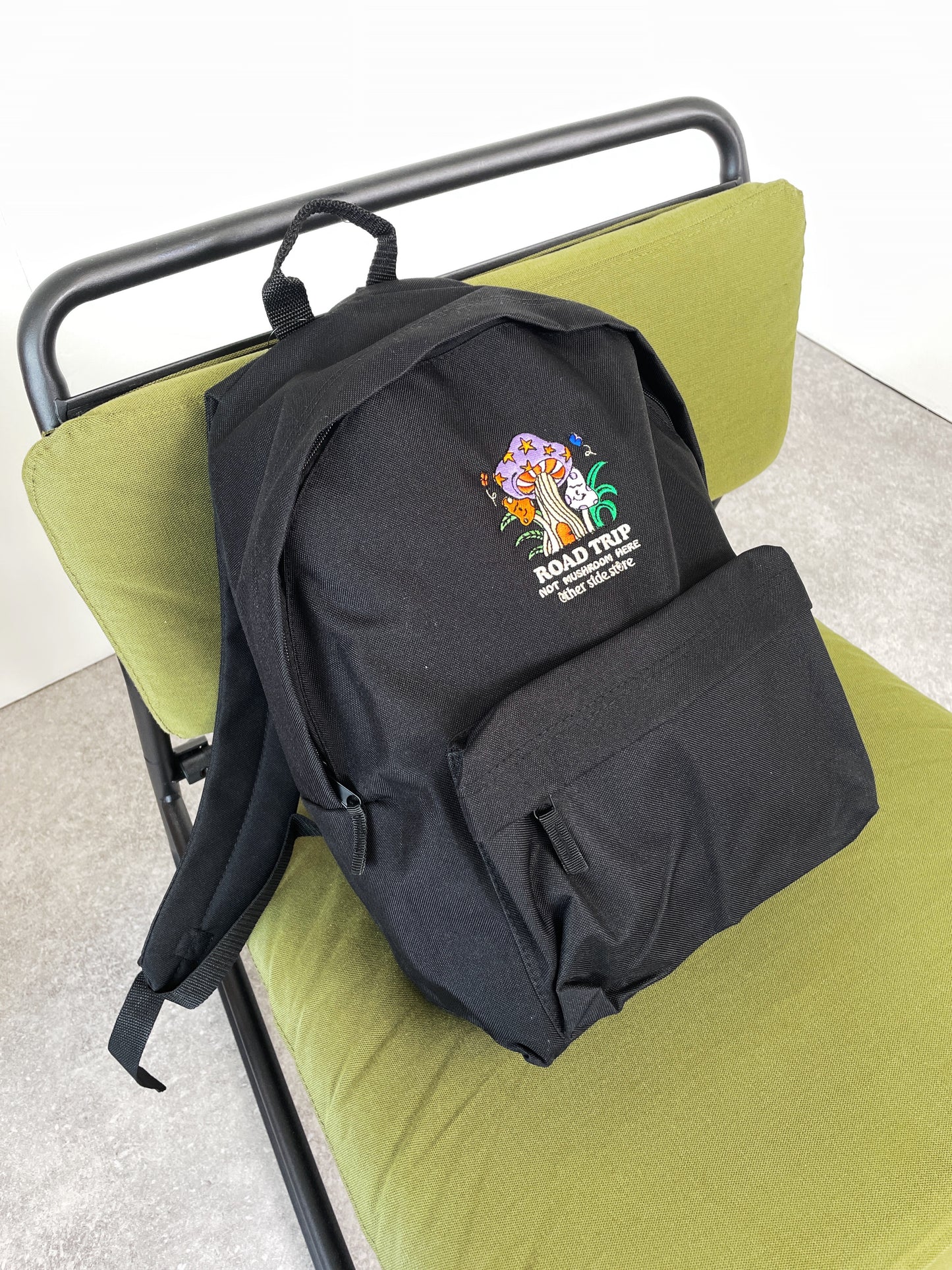 Other Side Store 'Road Trip' Embroidered Backpack - Black