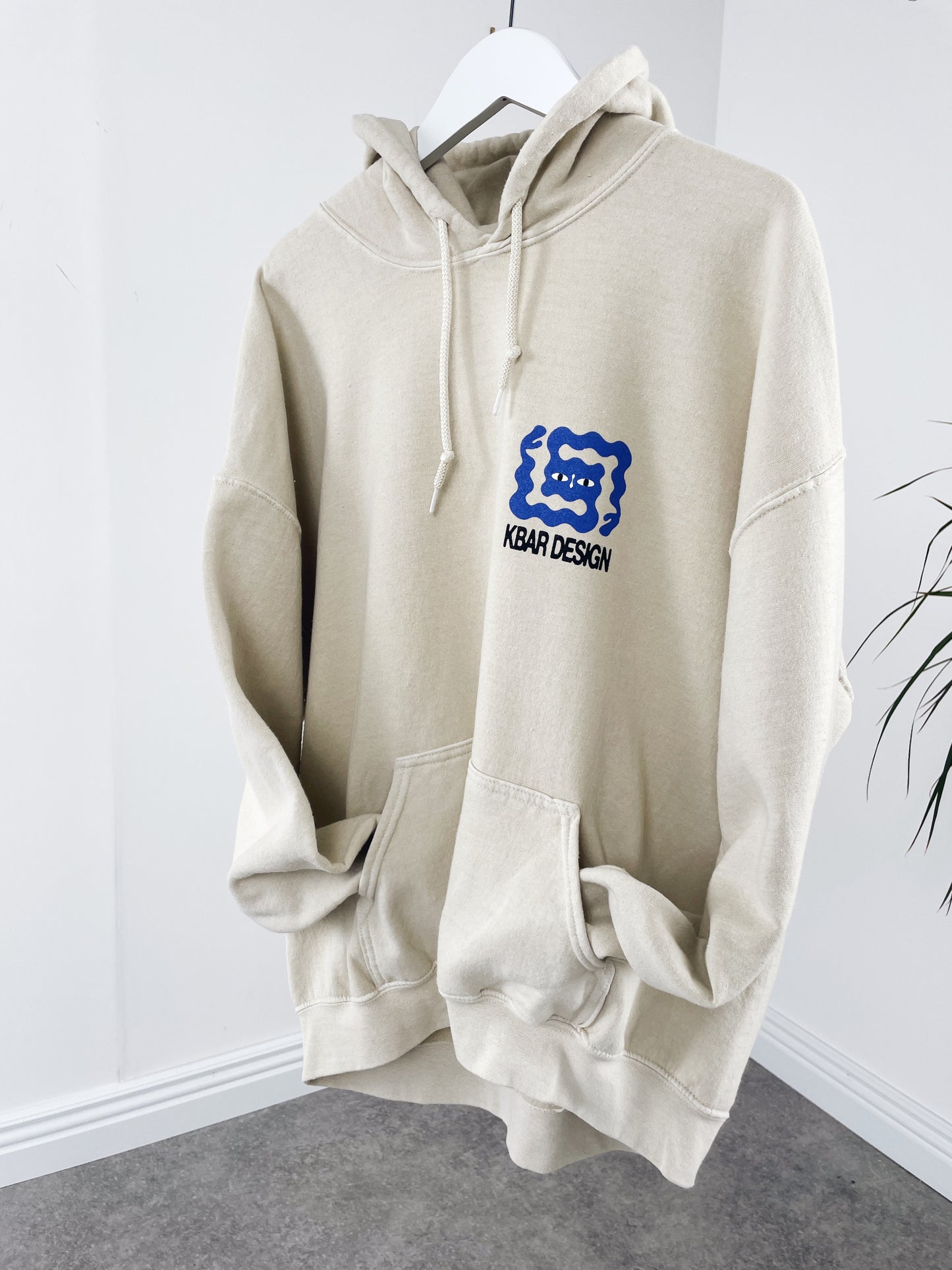 KBAR X UN:IK 'Logo' Vintage Washed Hoodie - Ivory