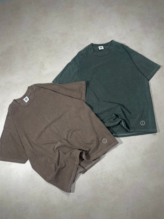 Load image into Gallery viewer, Essentials Vintage Washed Tees Twinpack - Cocoa/Charcoal

