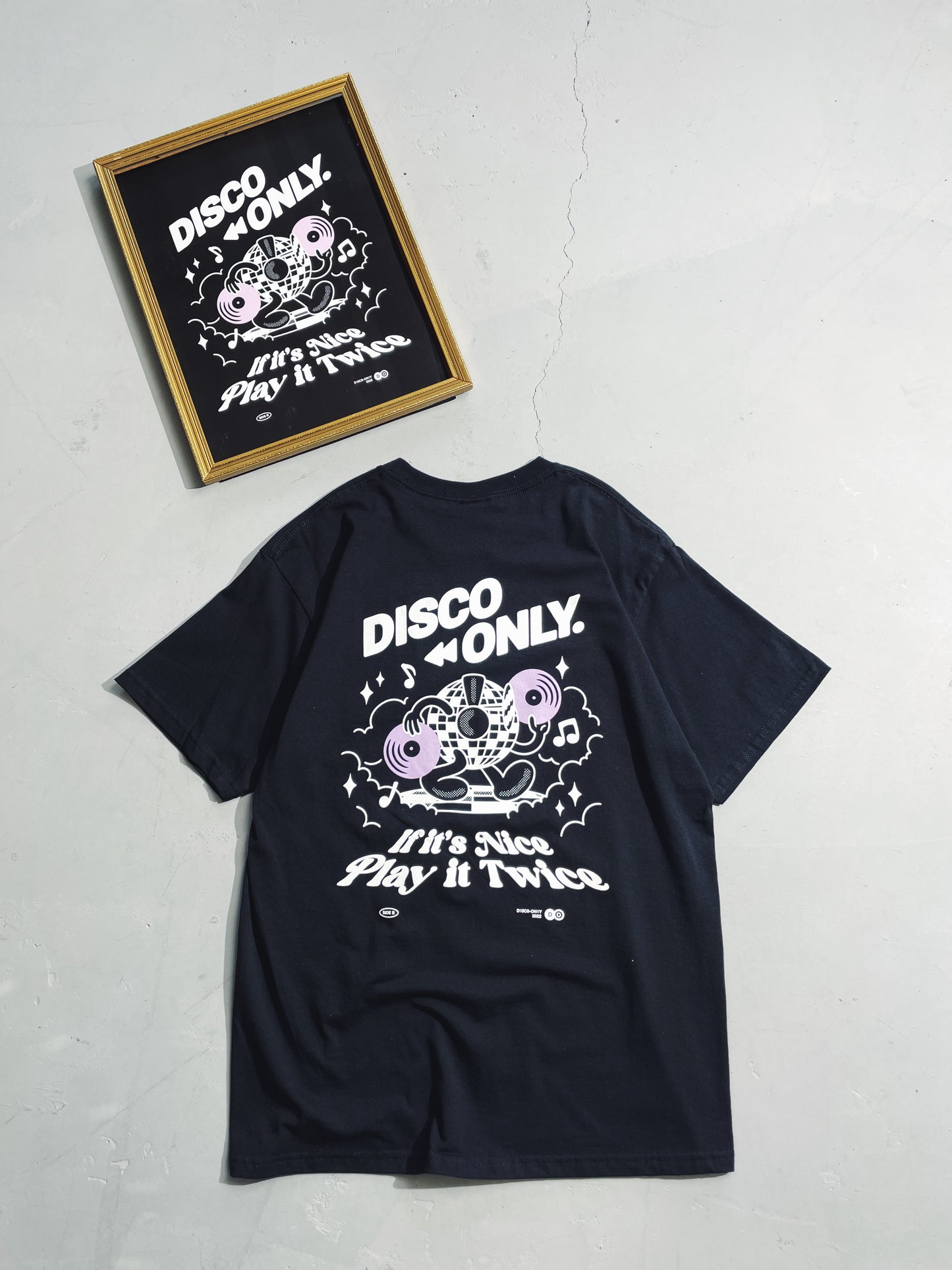 DISCO ONLY 'Play It Twice V4' Tee & Print Bundle - Black