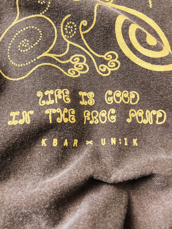 KBAR X UN:IK 'Frog Pond' Vintage Washed Tee - Chocolate