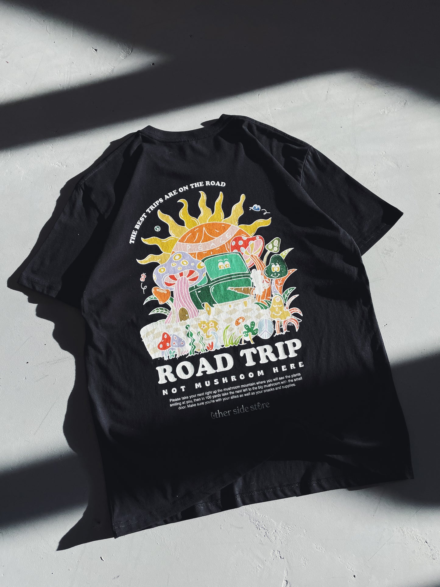Load image into Gallery viewer, Other Side Store &amp;#39;Road Trip&amp;#39; Tee - Black
