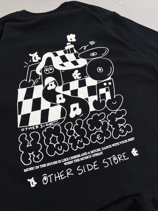 Load image into Gallery viewer, Other Side Store &amp;#39;House Tunes&amp;#39; Tee - Black *1 OF 100 EXCLUSIVE*
