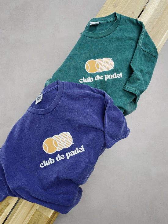 Load image into Gallery viewer, Club de Padel &amp;#39;Vibora&amp;#39; Vintage Washed Tee - Forest
