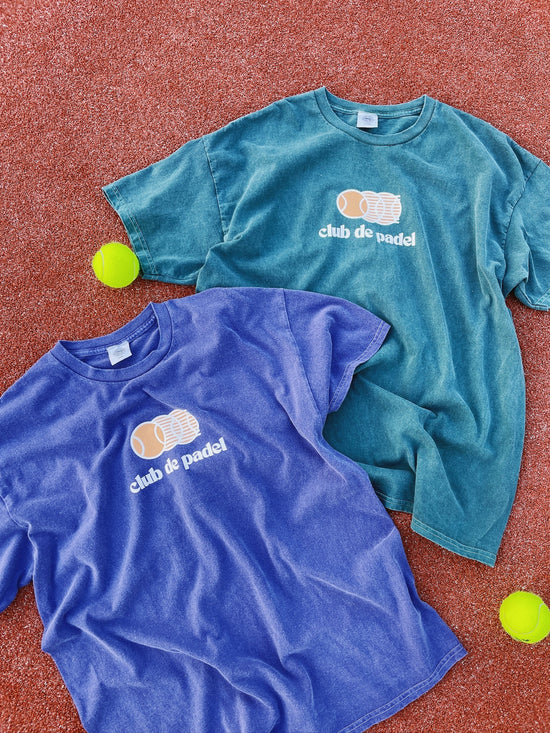 Load image into Gallery viewer, Club de Padel &amp;#39;Vibora&amp;#39; Vintage Washed Tee - Forest

