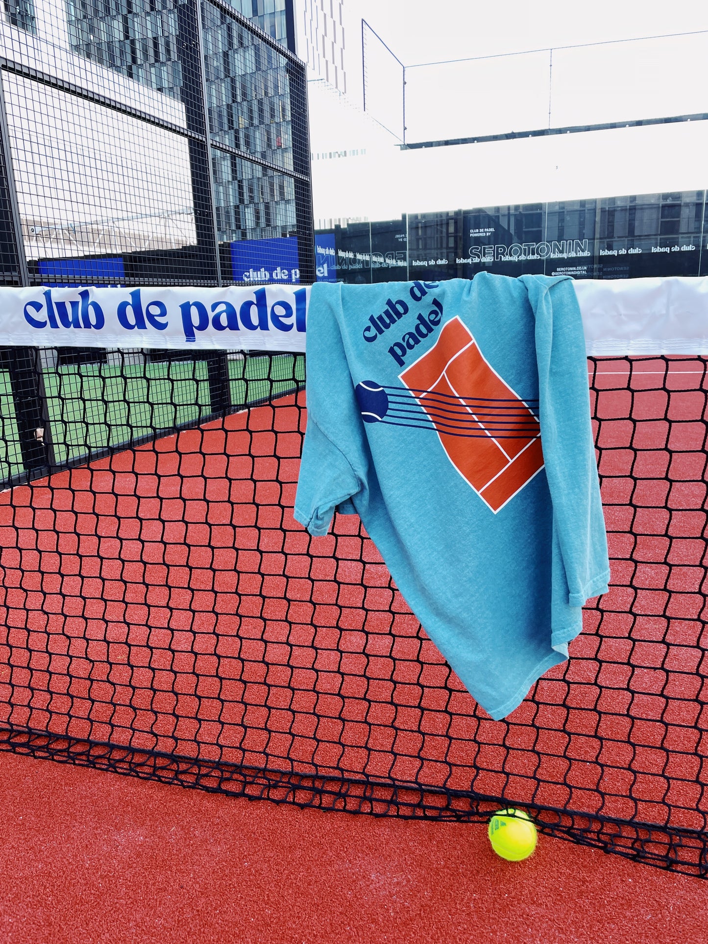 Club de Padel 'Court' Vintage Washed Tee - Sage Green