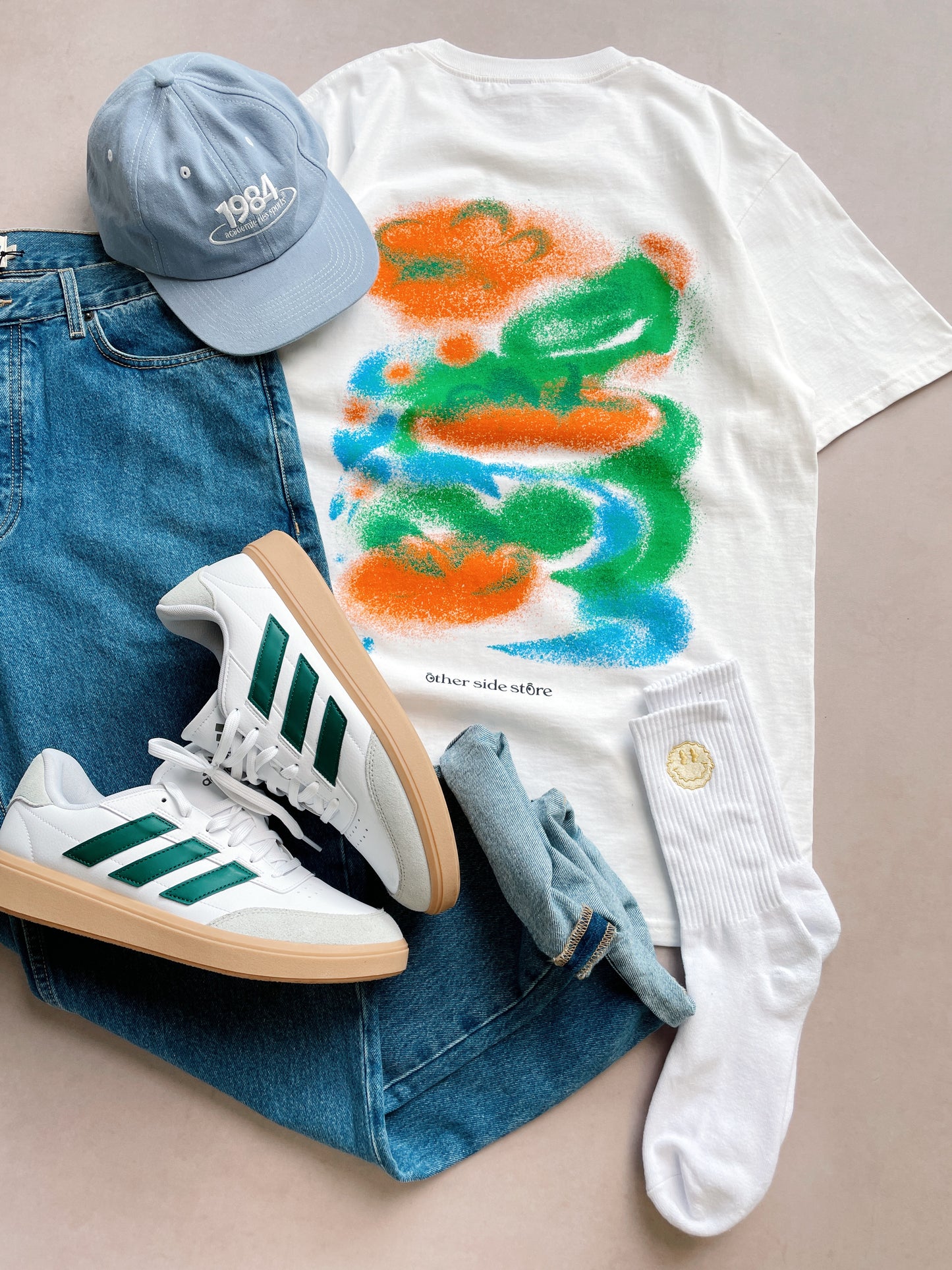 Other Side Store 'Tropical' Tee - White