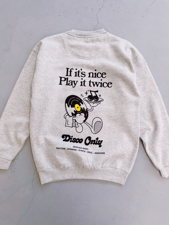 DISCO ONLY 'Play It Twice V2' Sweater - Grey