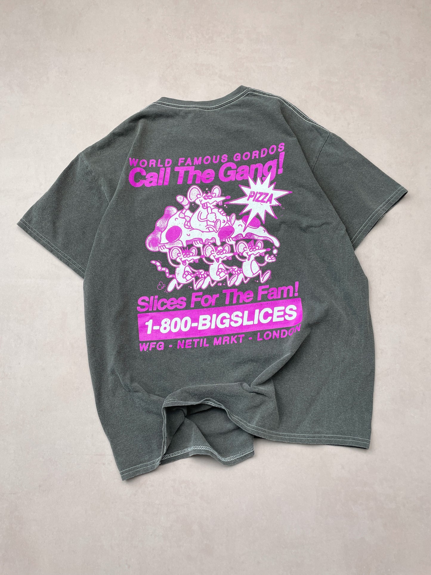 World Famous Gordos 'Call The Gang' Vintage Washed Tee - Black